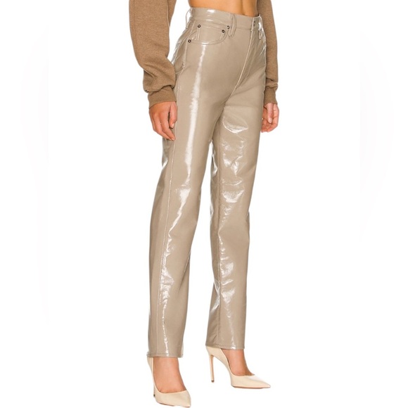 Agolde Recycled Leather 90's Pinch Waist in Quail Patent Size 25 - Picture 10 of 10